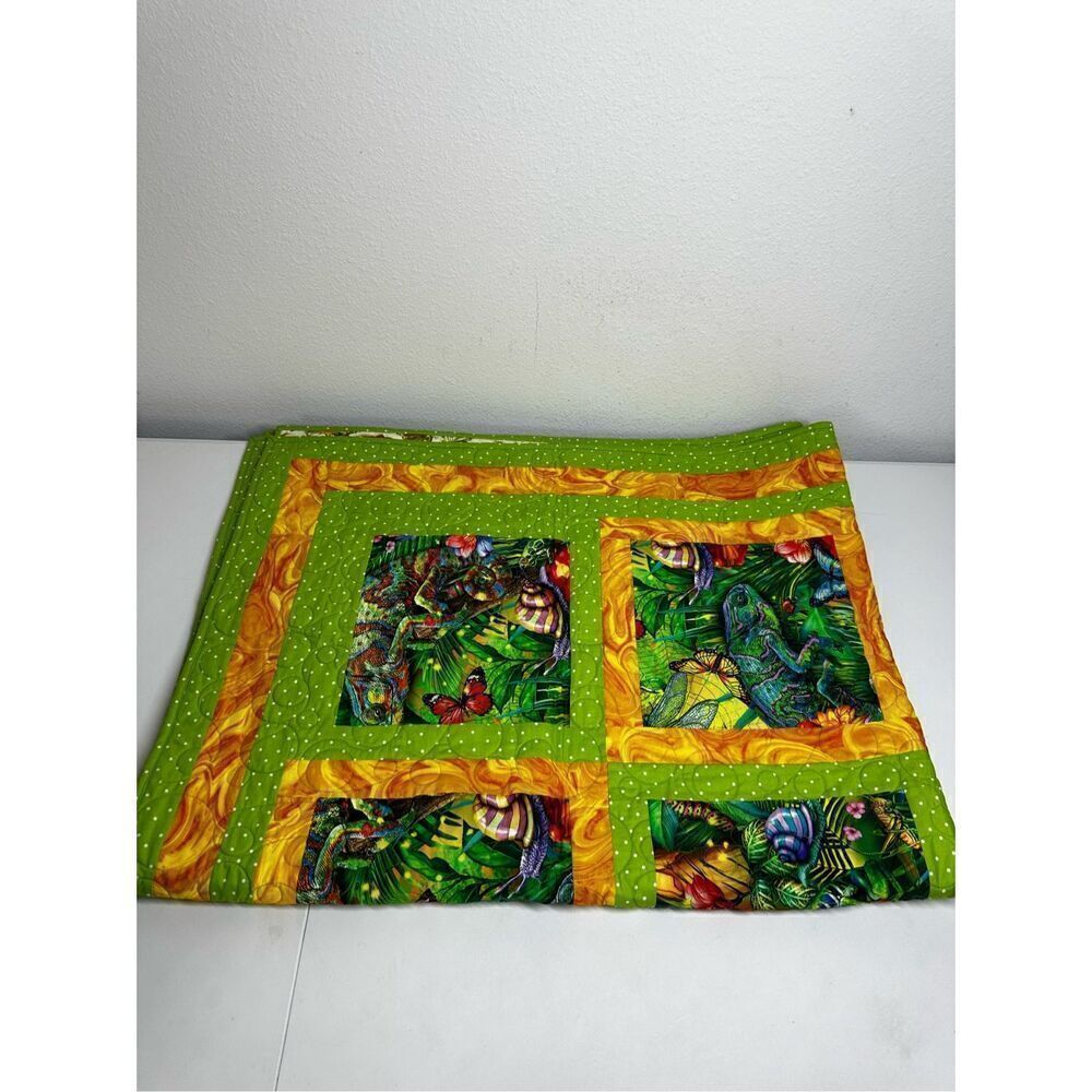 Rare Orlando Modern Quilt Guild Patchwork Blanket Cotton Size 48” x 60” NWOT